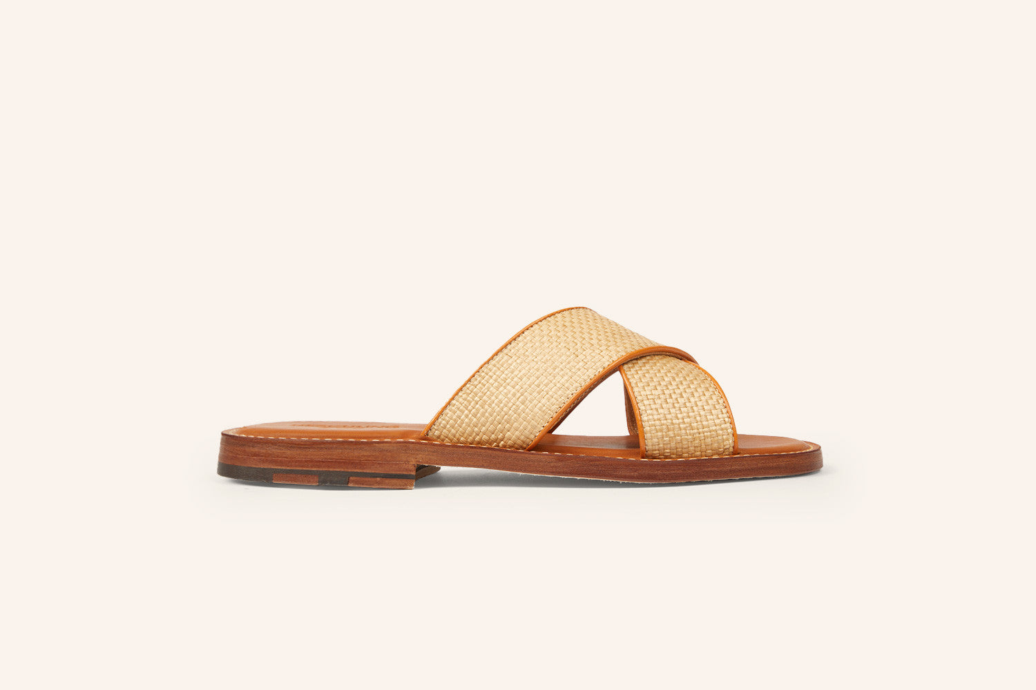 33qty NEW / Sandales SARNO FE PAILLE CUIR FLEX - Camel
