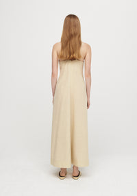 Robe longue Sasha en lin mélangé - Champagne