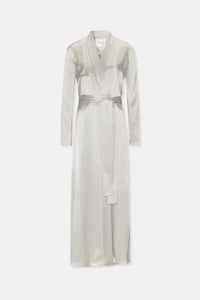 Satin Trench Coat - Platinum