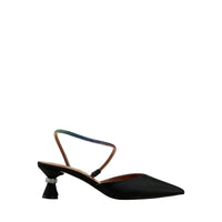 Saturn 55 Slingback - Black satin