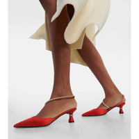 Saturn 55 Slingback - Black satin