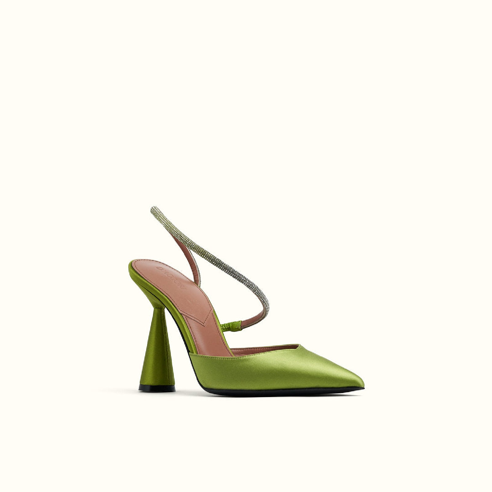 Saturn 90 Slingback - Green satin