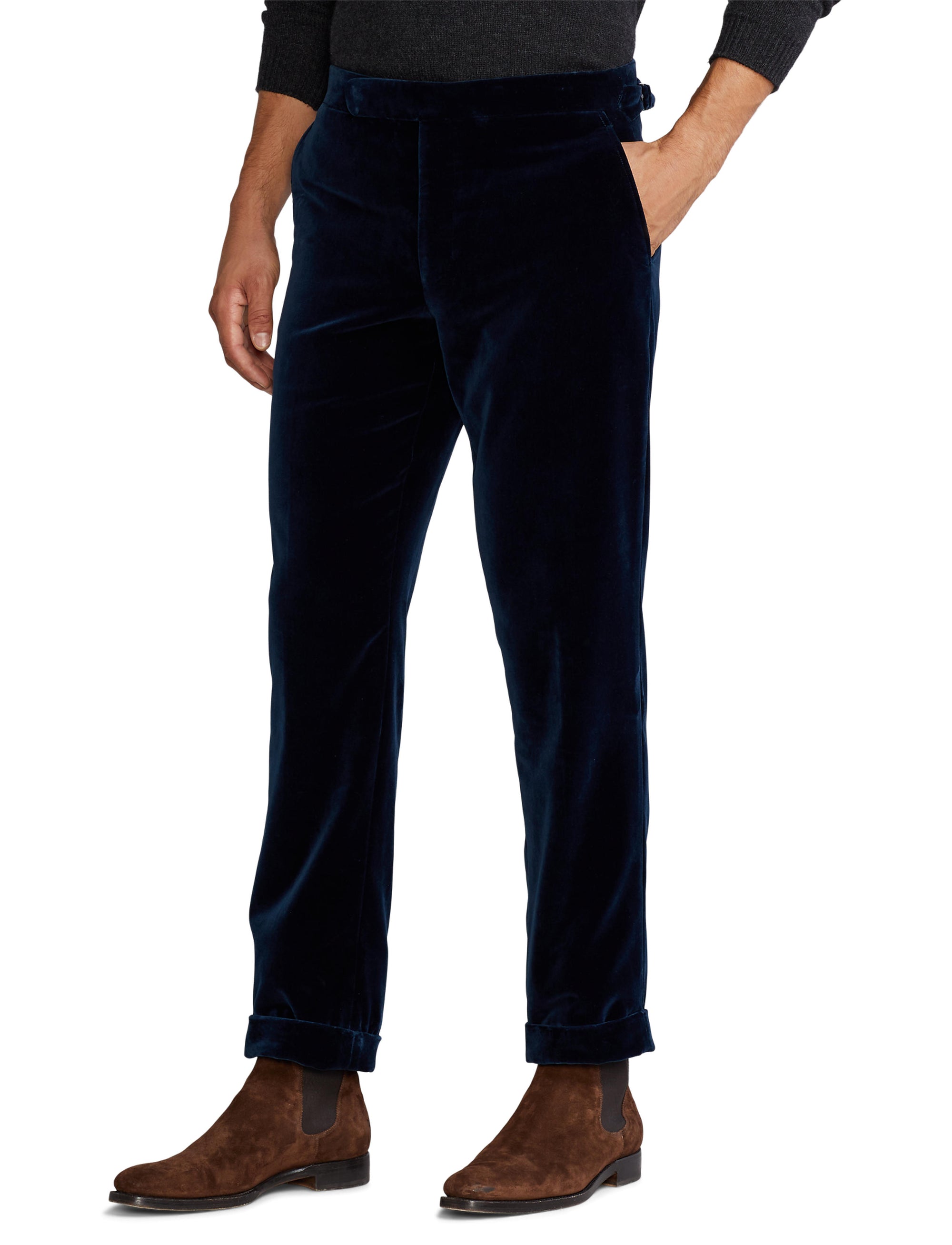 Gregory velvet dress trousers - Sapphire Blue