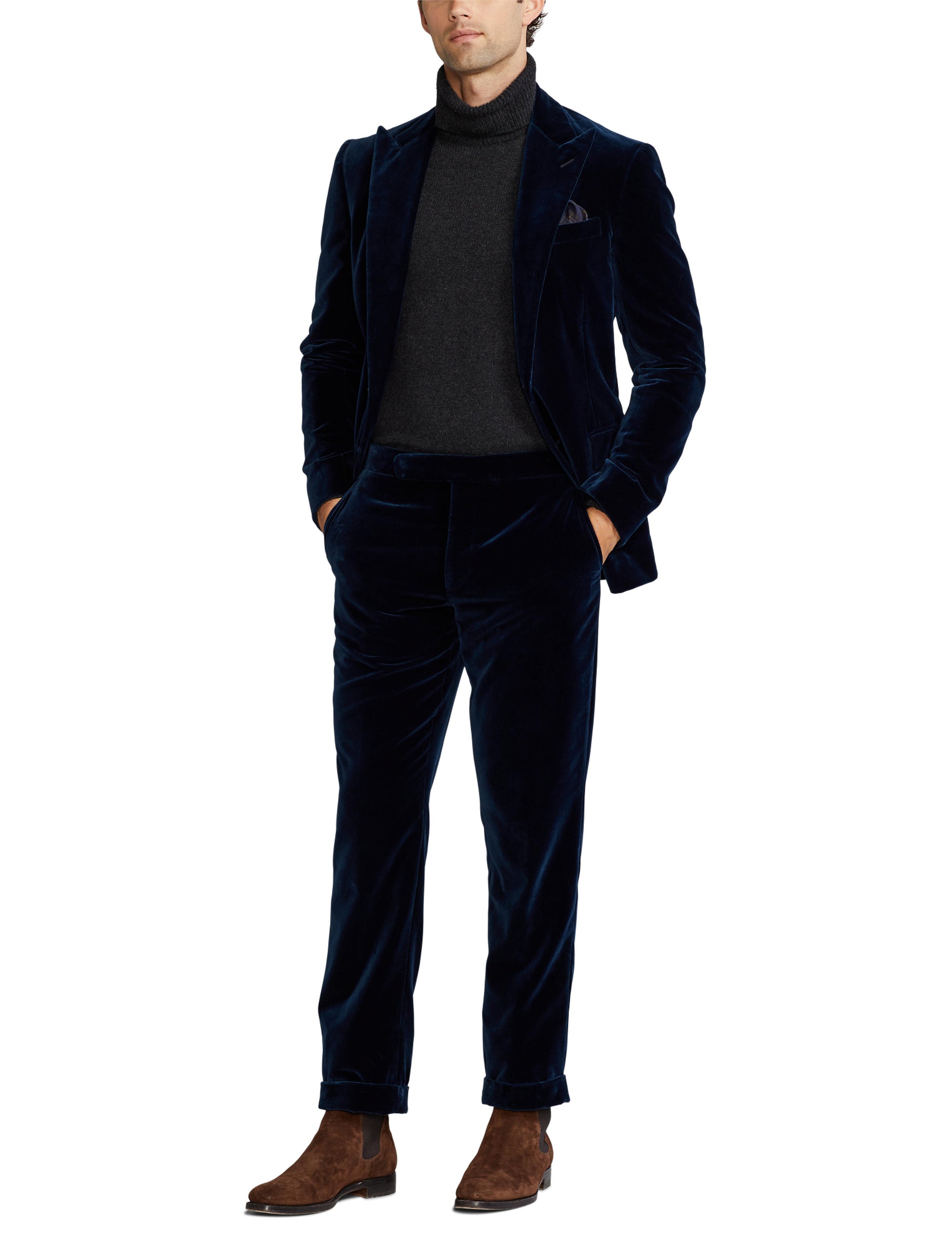 Gregory velvet dress trousers - Sapphire Blue