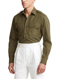 Poplin shirt - Olive Night