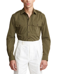 Poplin shirt - Olive Night