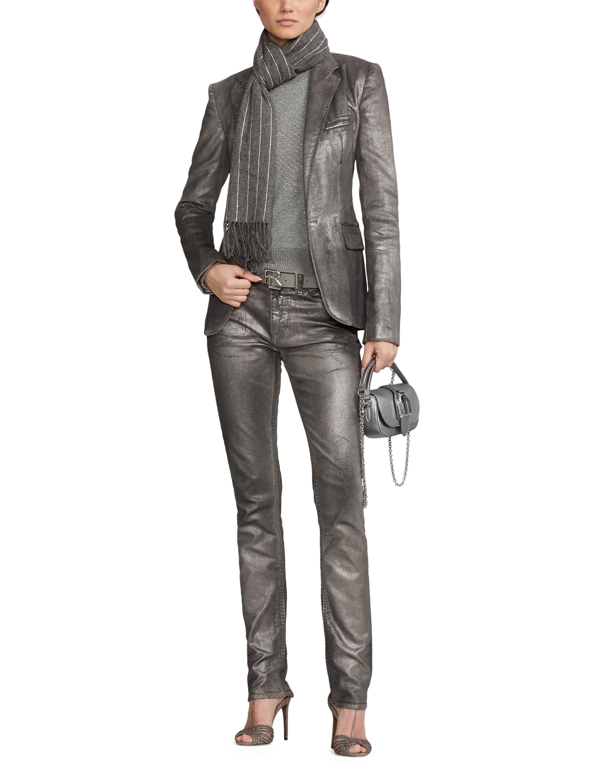 Veste Parker métallisée - Silver Chrome Foil