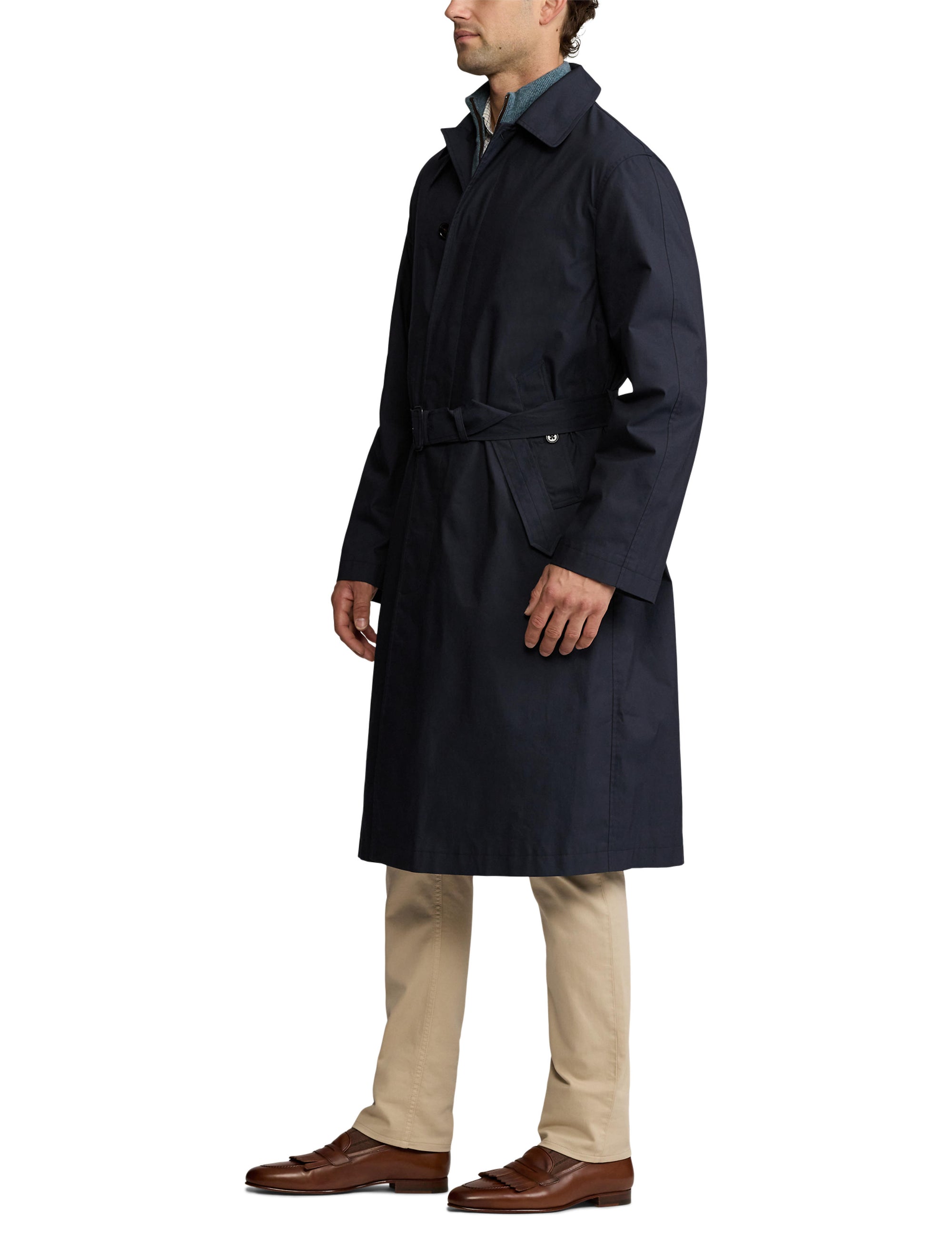 Trench-coat balmacaan rangeable en laine - Navy