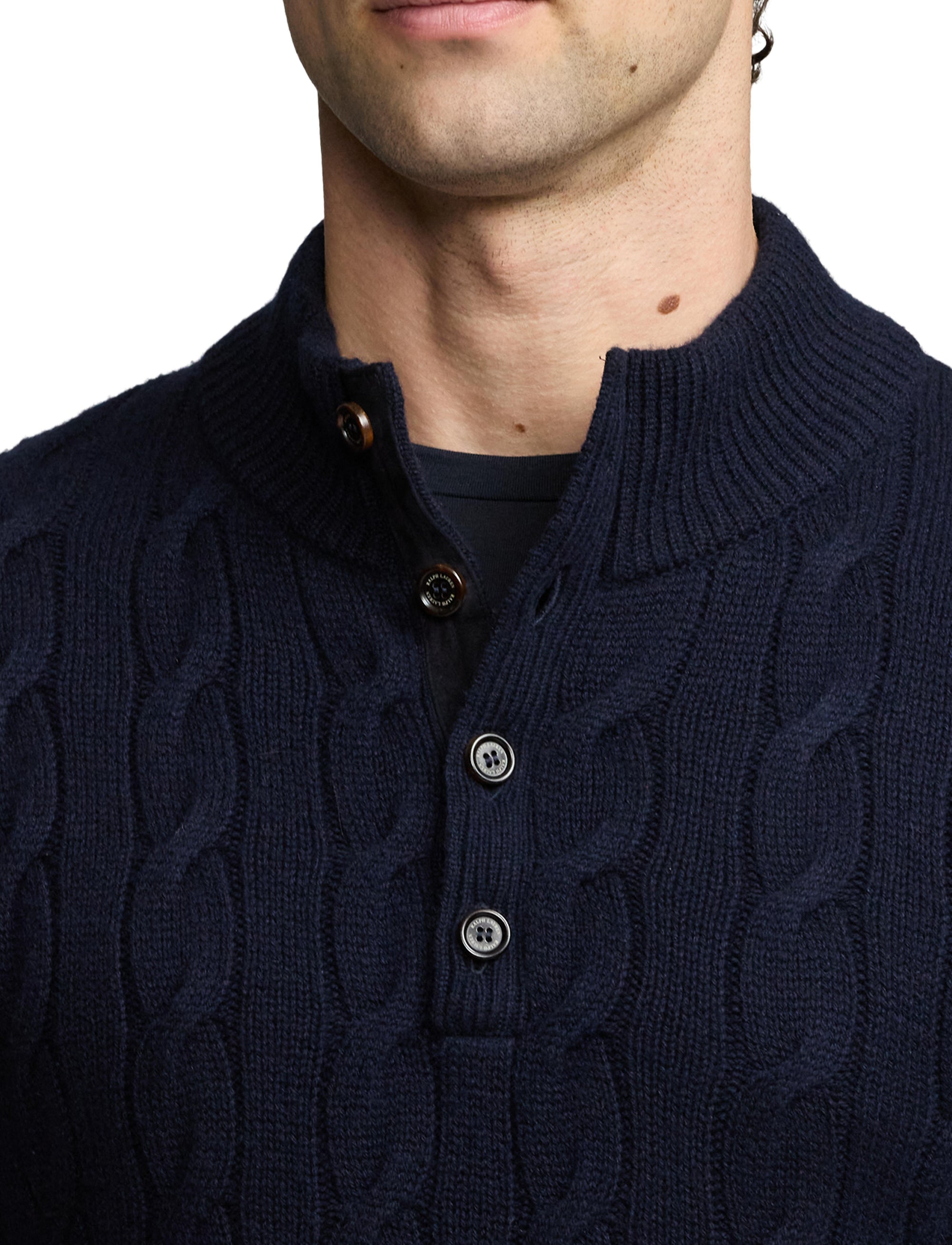 Pull torsadé à col cheminée en cachemire - Classic Chairman Navy