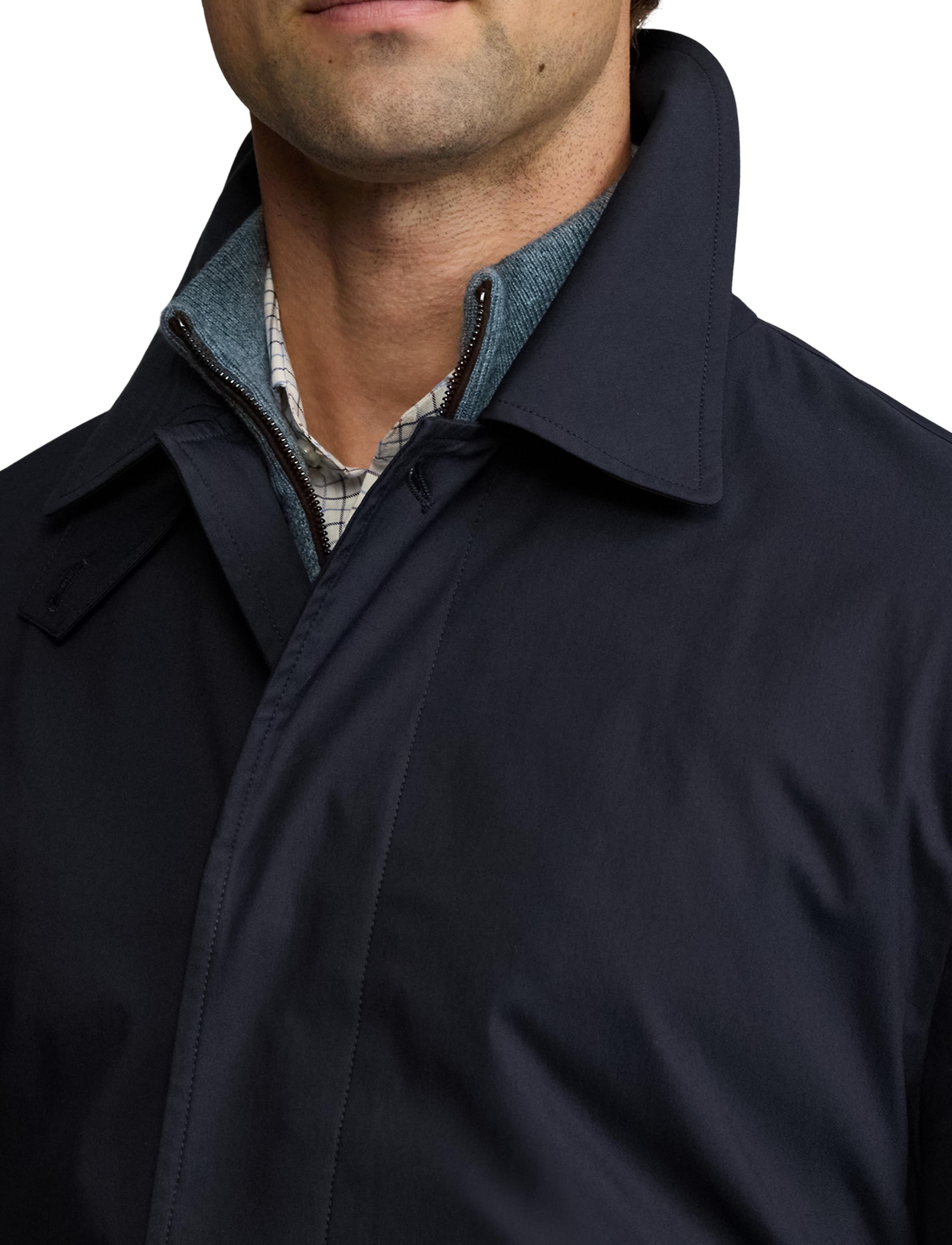 Trench-coat balmacaan rangeable en laine - Navy