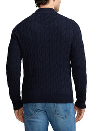Pull torsadé à col cheminée en cachemire - Classic Chairman Navy