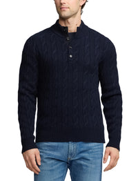 Pull torsadé à col cheminée en cachemire - Classic Chairman Navy