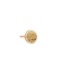 Ever single-loop earring in 18-carat rose gold and jasper - Beige