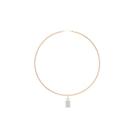 Mono boucle Cocktail en or rose 18 carats et diamants - Blanc