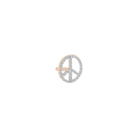 Peace & Love single-loop earring in 18-carat rose gold and diamonds - White