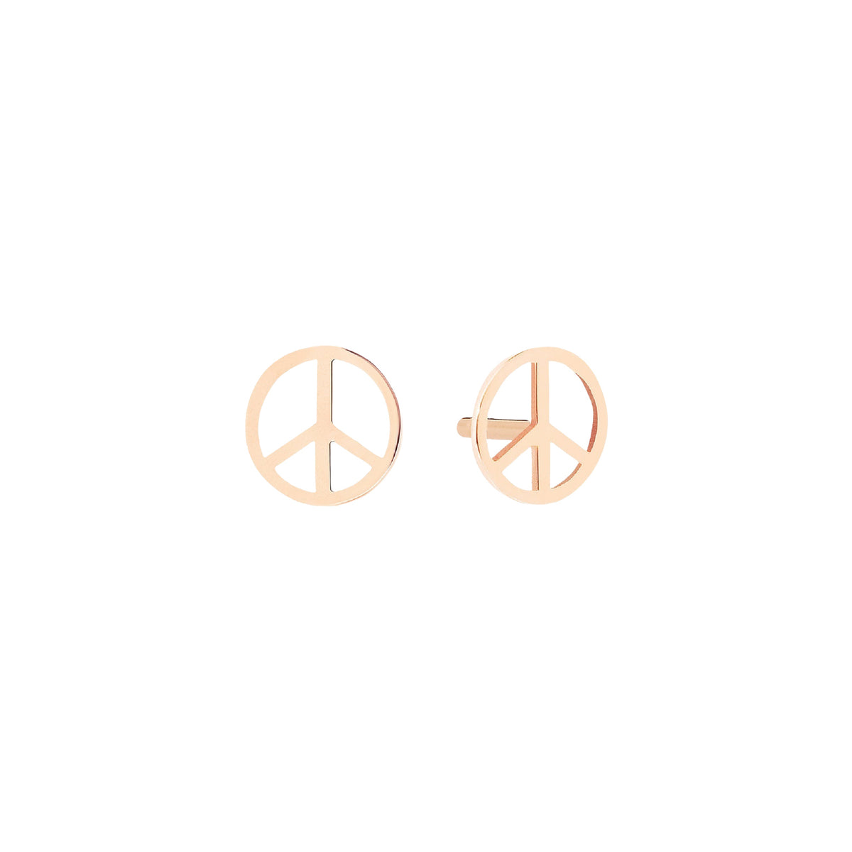 Mono boucle peace & love en or rose 18 carats - Rose