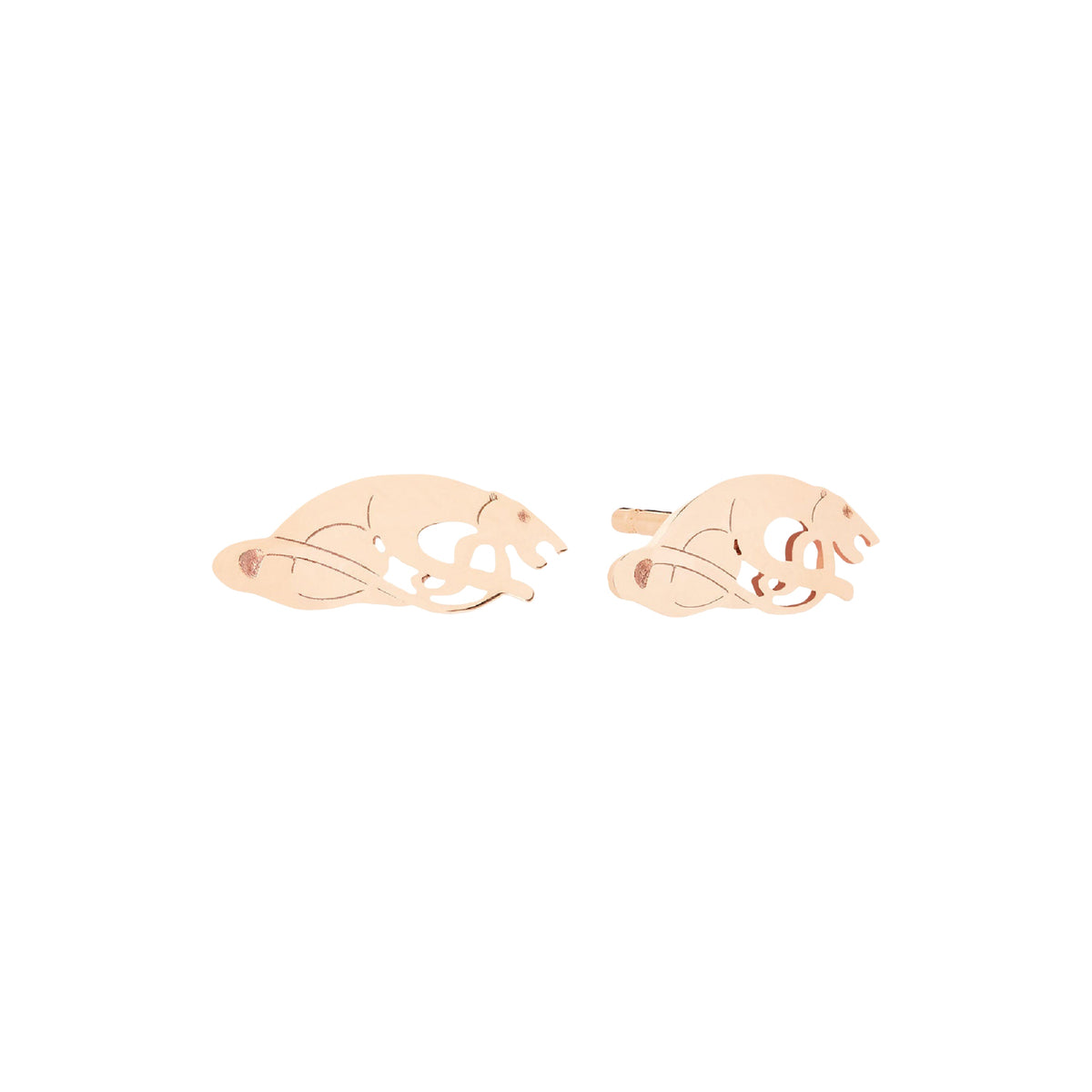 Mono boucle panthère en or rose 18 carats - Rose