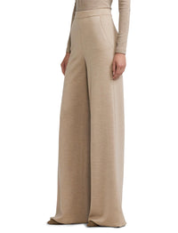 Wide-leg wool trousers - Mineral Melange