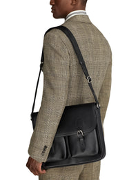 Sac coursier Welington en cuir - Black