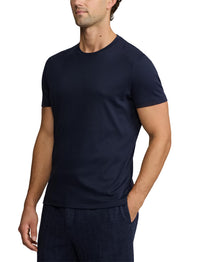 T-shirt à col rond en interlock  - Classic Chairman Navy