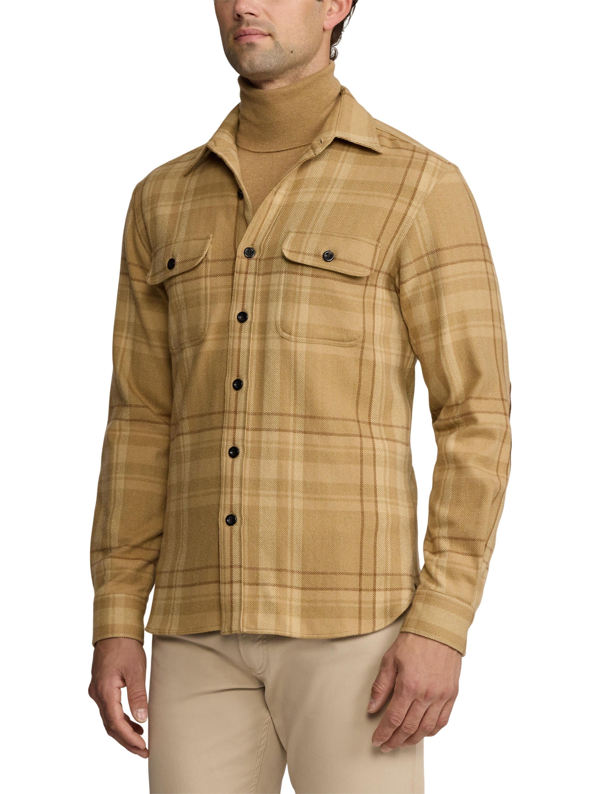 Wool tartan shirt - Camel