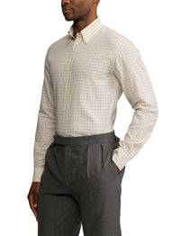 Flannel tattersall shirt - Camel, Brown & Cream