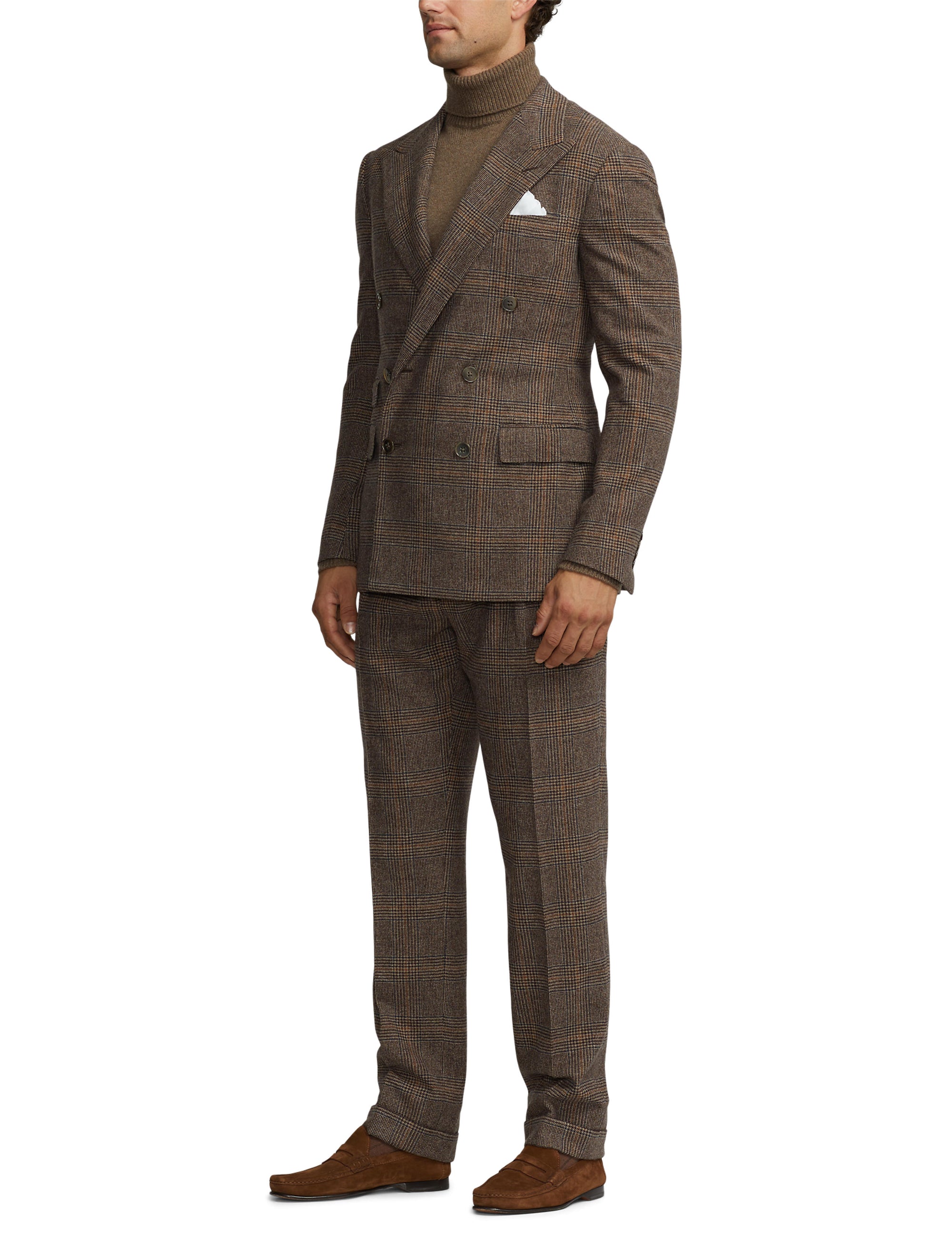 Costume Kent en laine - Vintage Cream & Black Blue Orange Deco