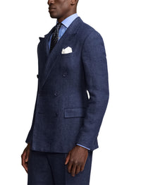 Veste Kent à chevrons en lin - Navy