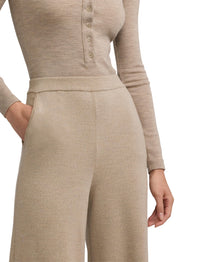 Wide-leg wool trousers - Mineral Melange