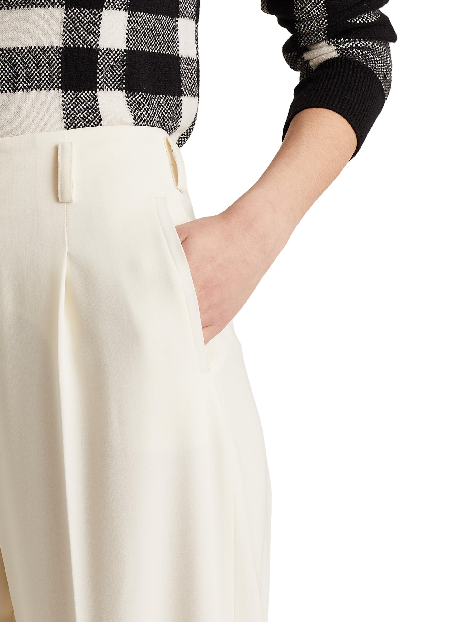 Pantalon Acklie en gabardine de laine - Lux Cream