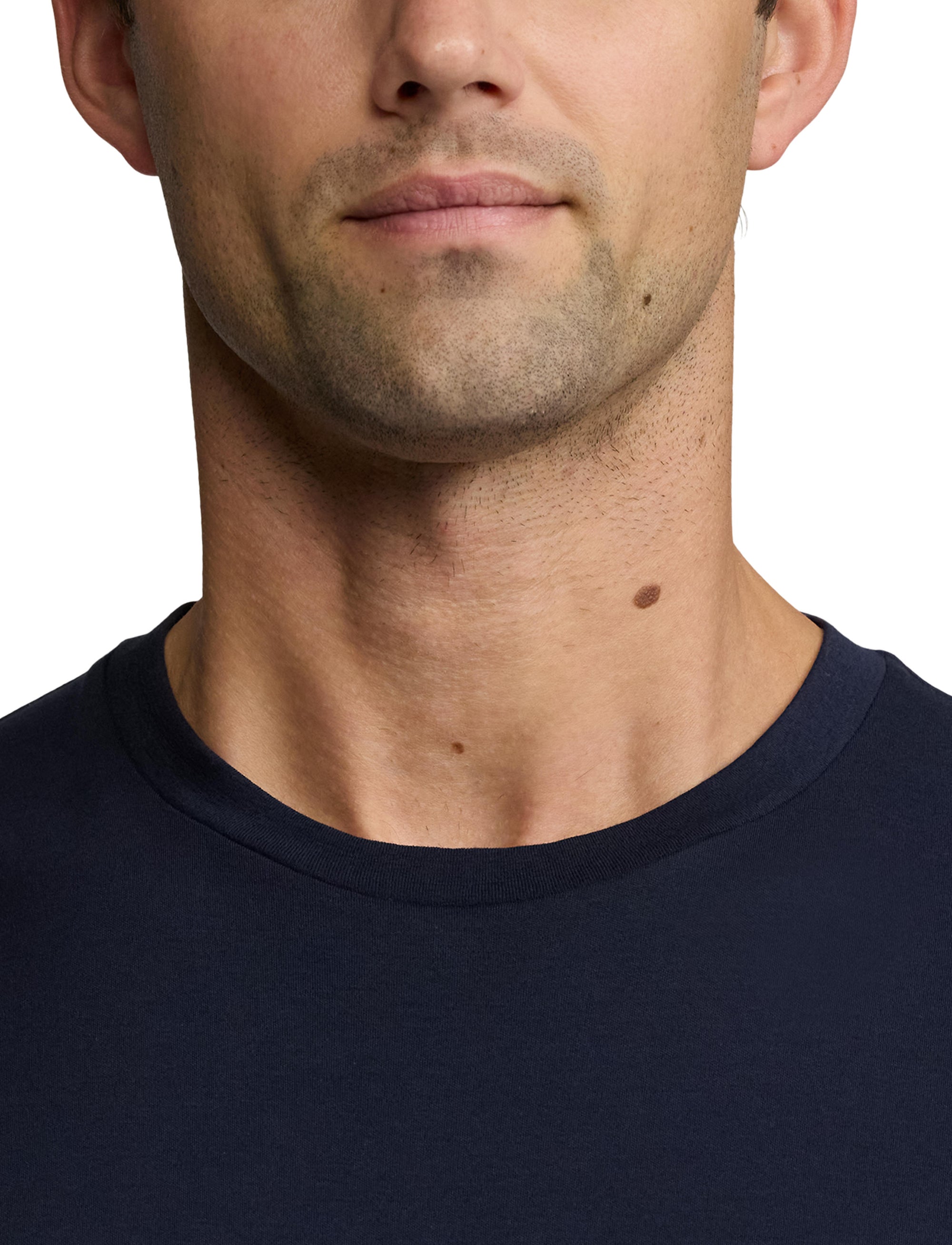 T-shirt à col rond en interlock  - Classic Chairman Navy