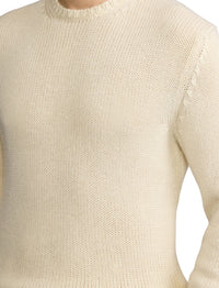 Cashmere and silk blend round-neck jumper - Limestone