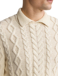 Pull à torsades coton mélangé - Classic Cream