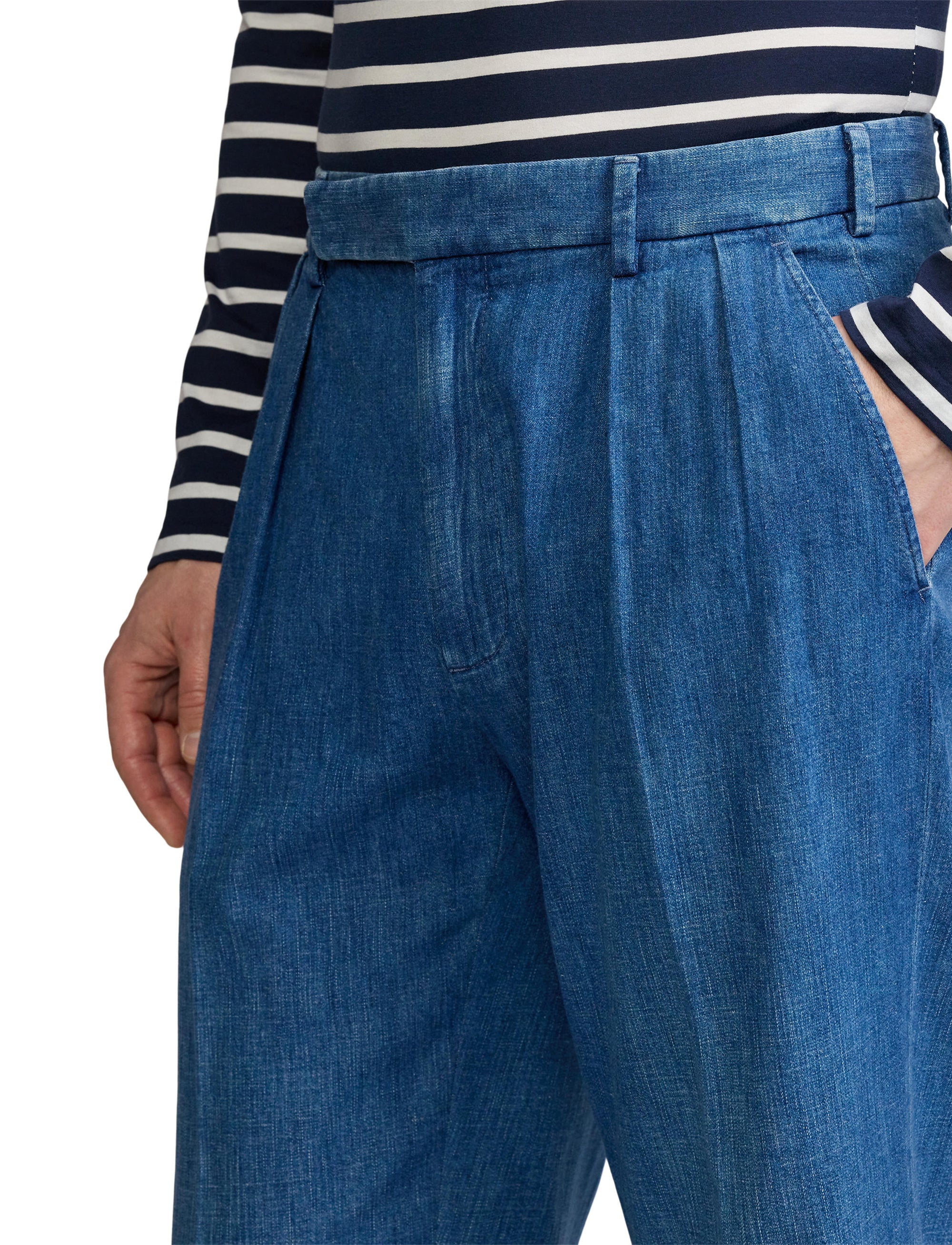 Pantalon Glenn fait main en denim - Shore Indigo