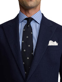 Veste Kent à chevrons en laine - Navy