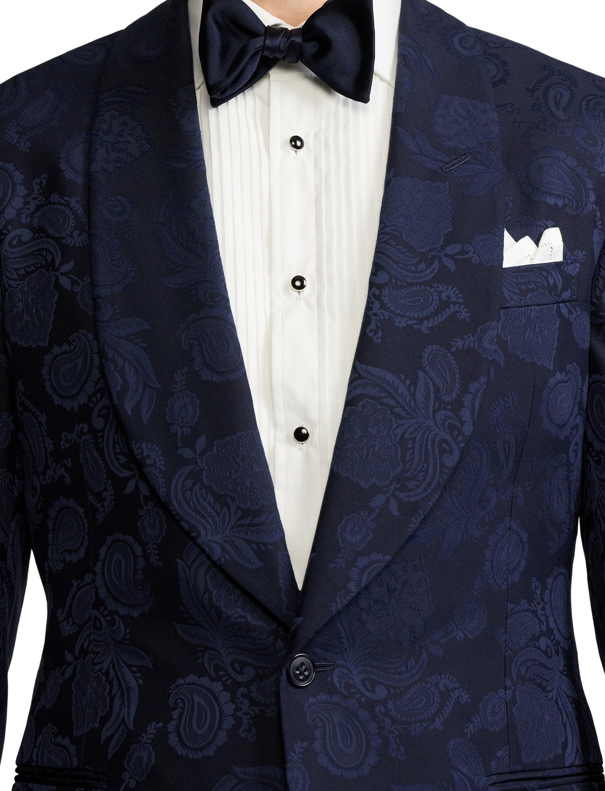 Veste Kent à motif en soie mélangée - Navy & Multicolore