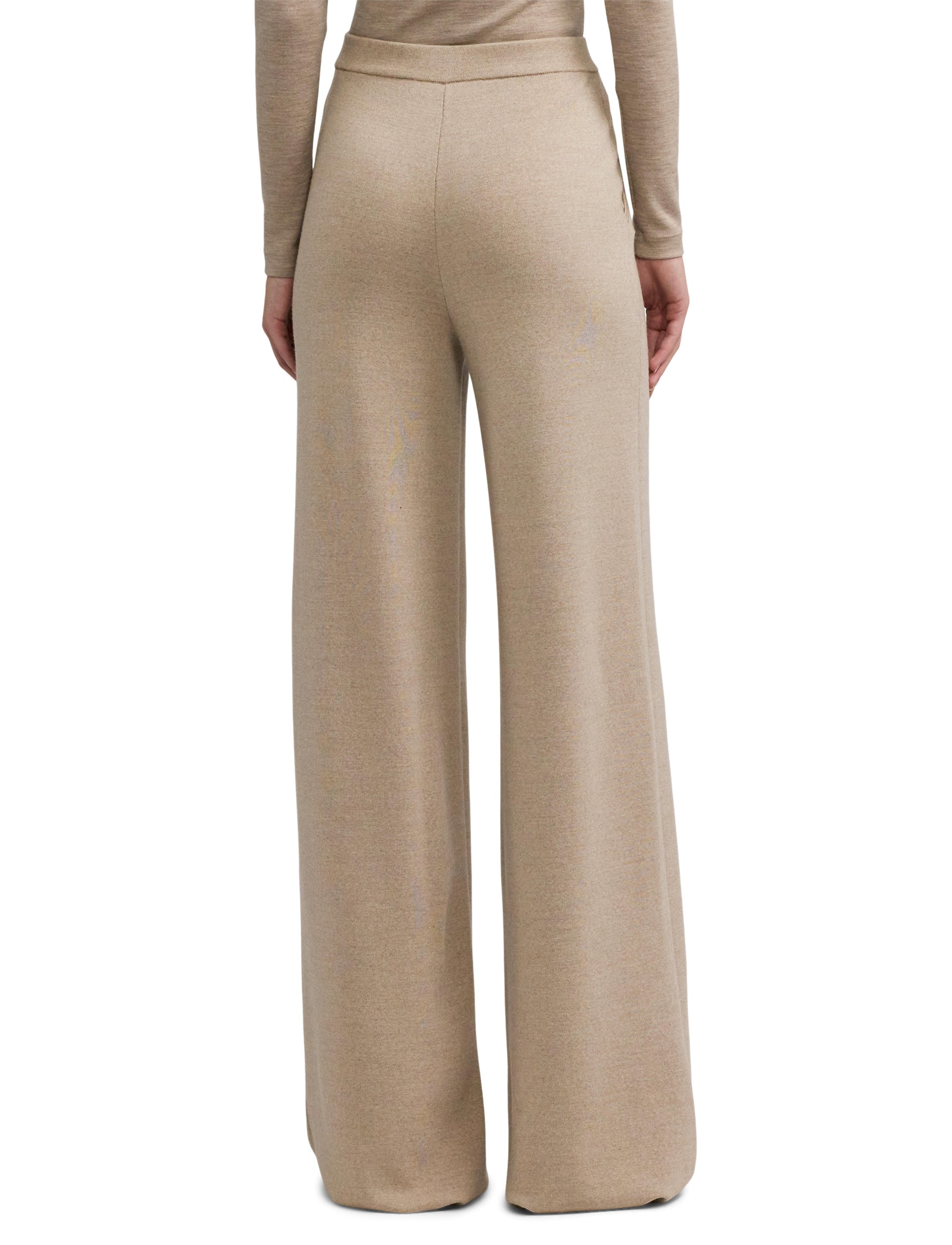 Wide-leg wool trousers - Mineral Melange