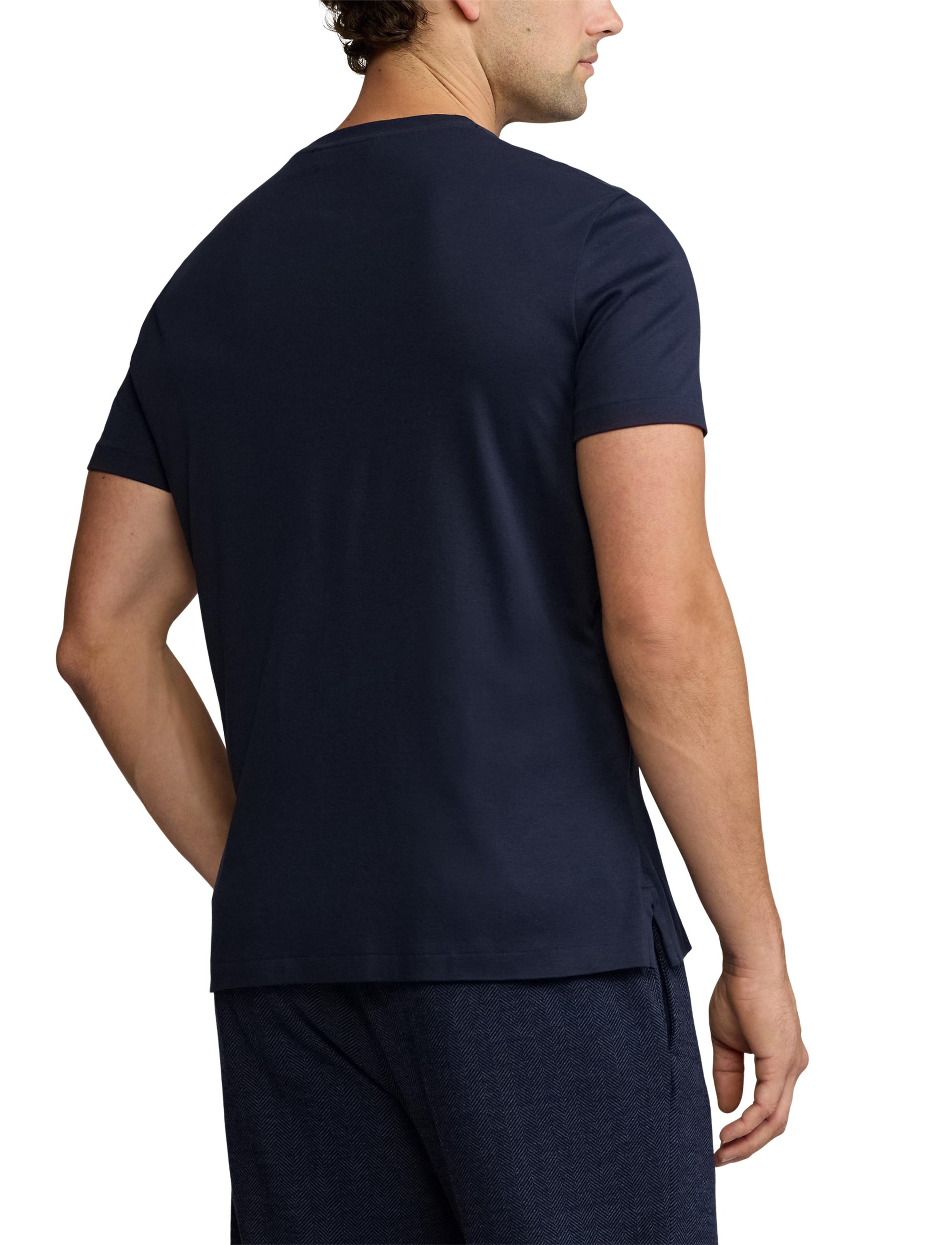 T-shirt à col rond en interlock  - Classic Chairman Navy