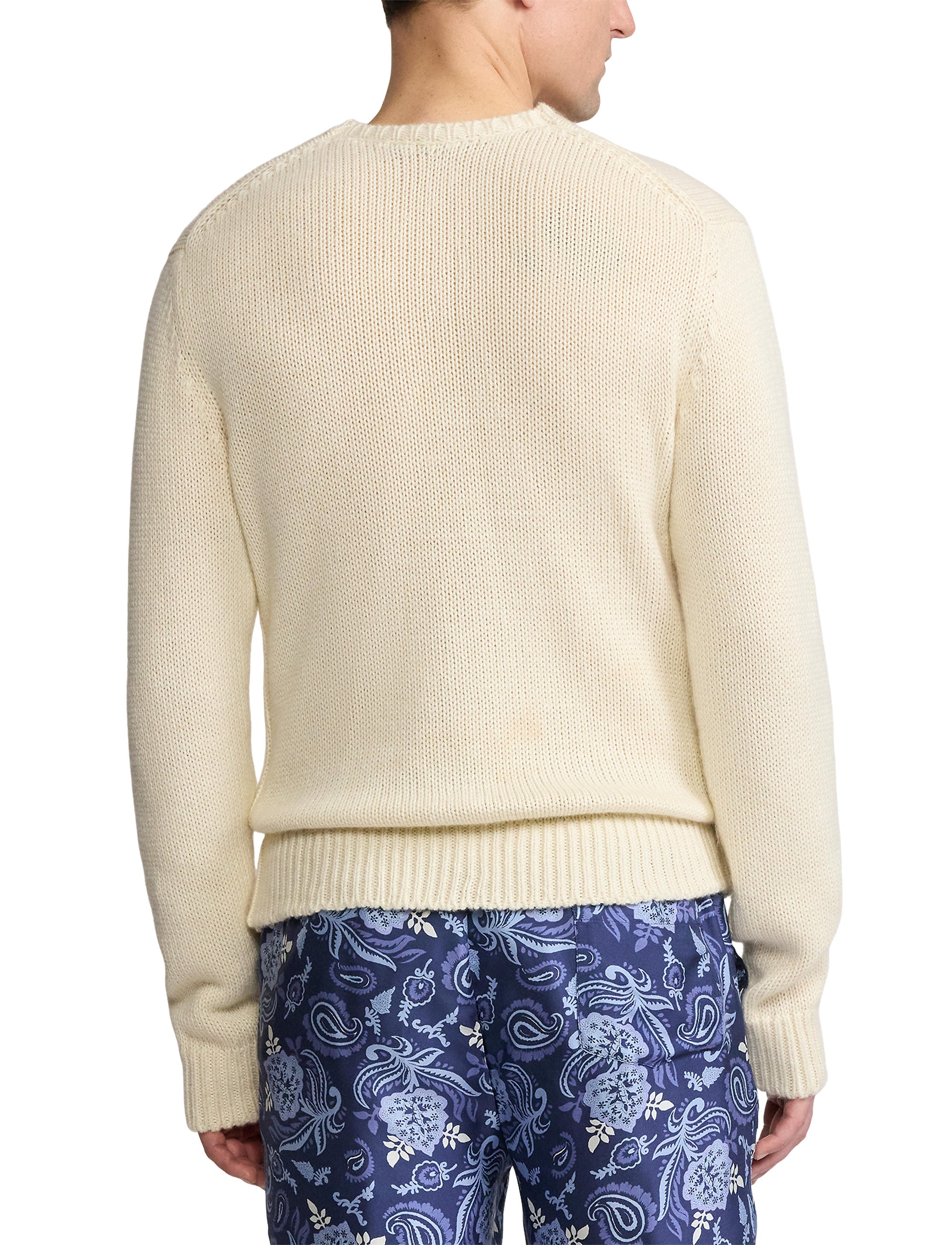 Cashmere and silk blend round-neck jumper - Limestone