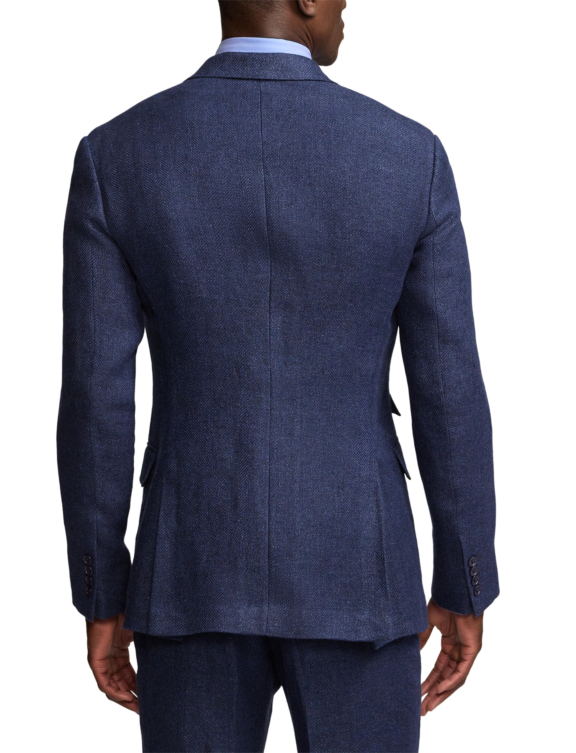 Veste Kent à chevrons en lin - Navy