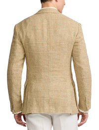Veste Kent prince-de-galles en soie - Tan & Cream