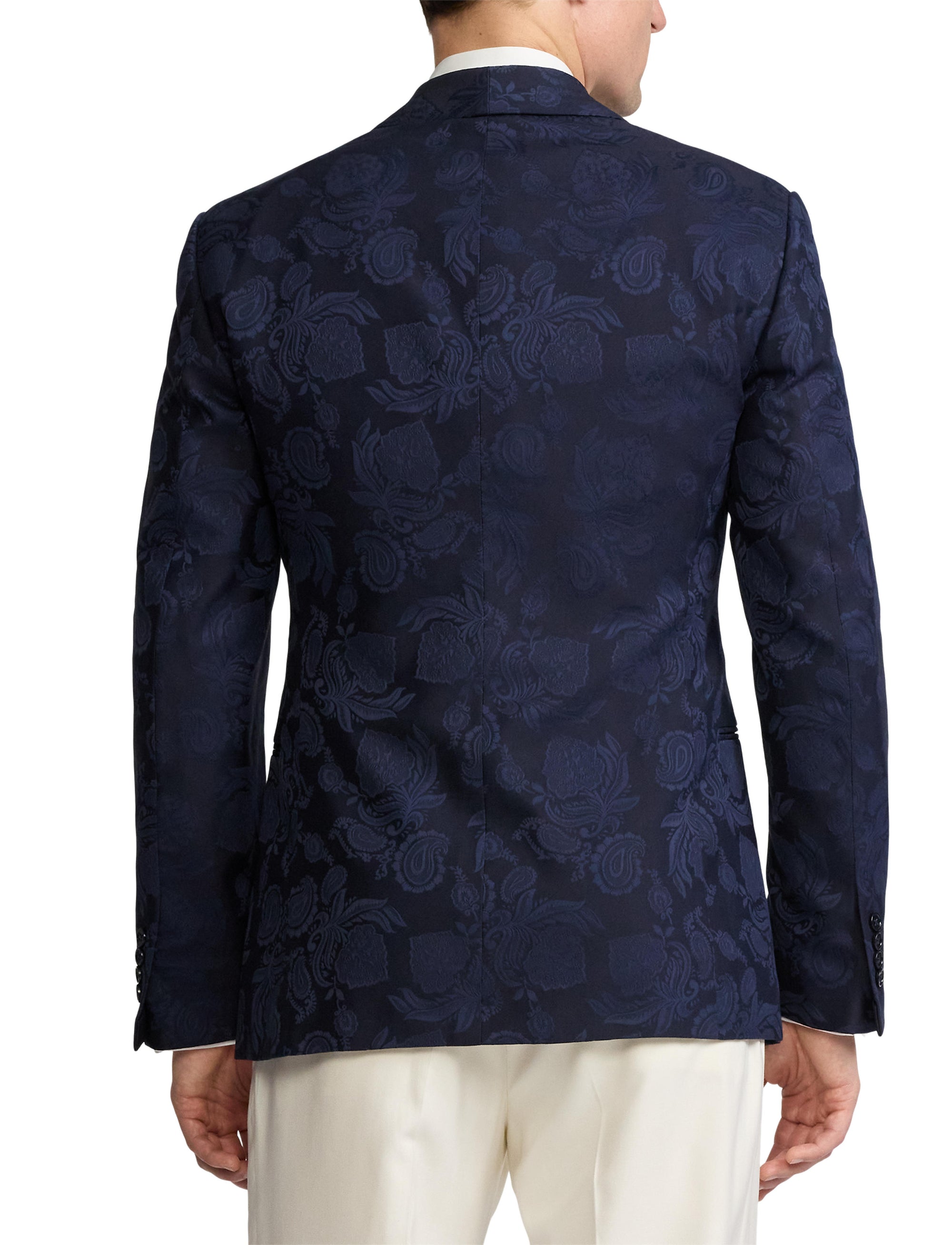 Veste Kent à motif en soie mélangée - Navy & Multicolore