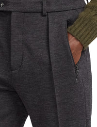 Pantalon maille double en laine - Charcoal Melange