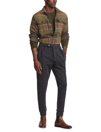 Pantalon maille double en laine - Charcoal Melange