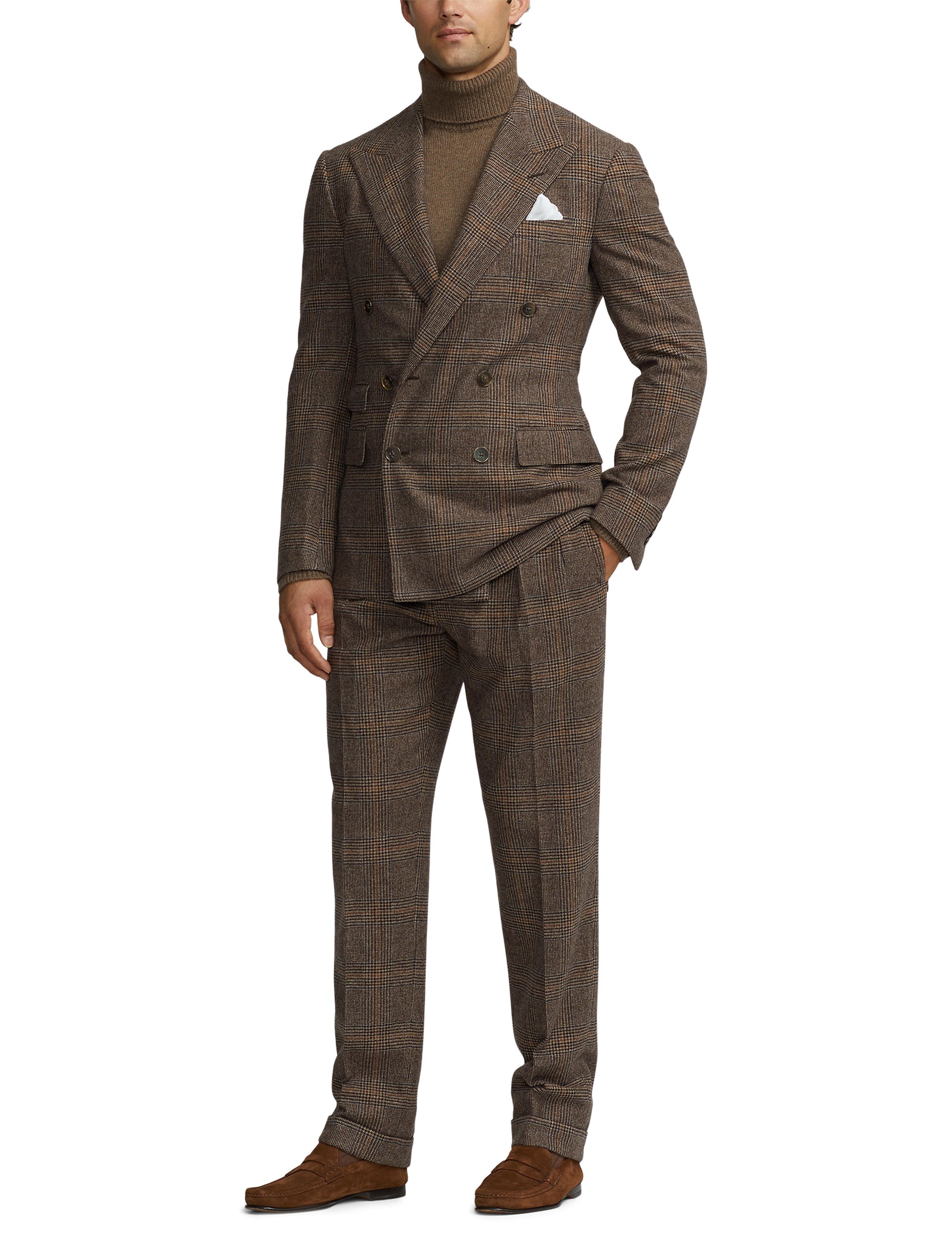 Costume Kent en laine - Vintage Cream & Black Blue Orange Deco