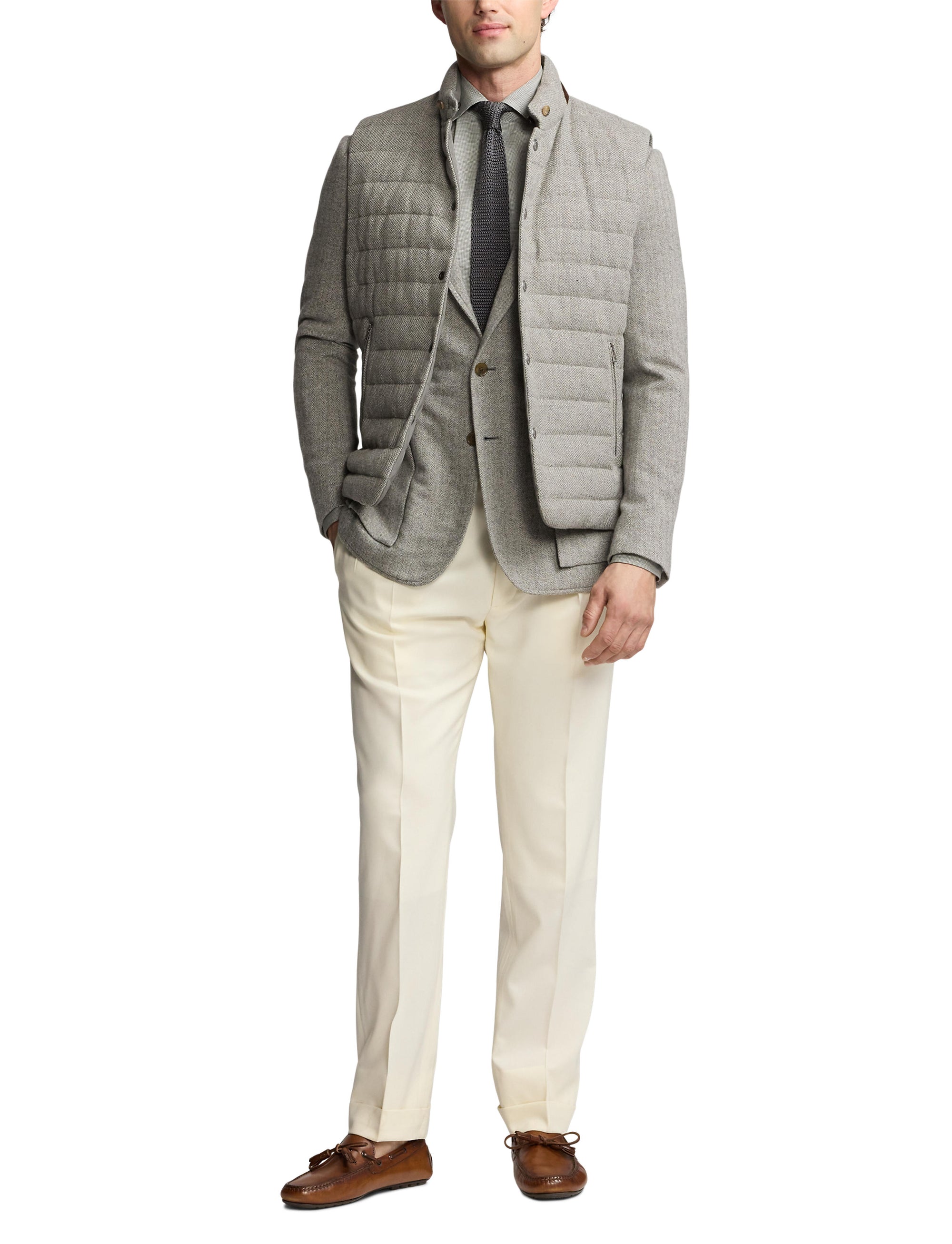 Veste Kent en cachemire - Light Grey & Multicolore