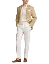 Veste Kent prince-de-galles en soie - Tan & Cream