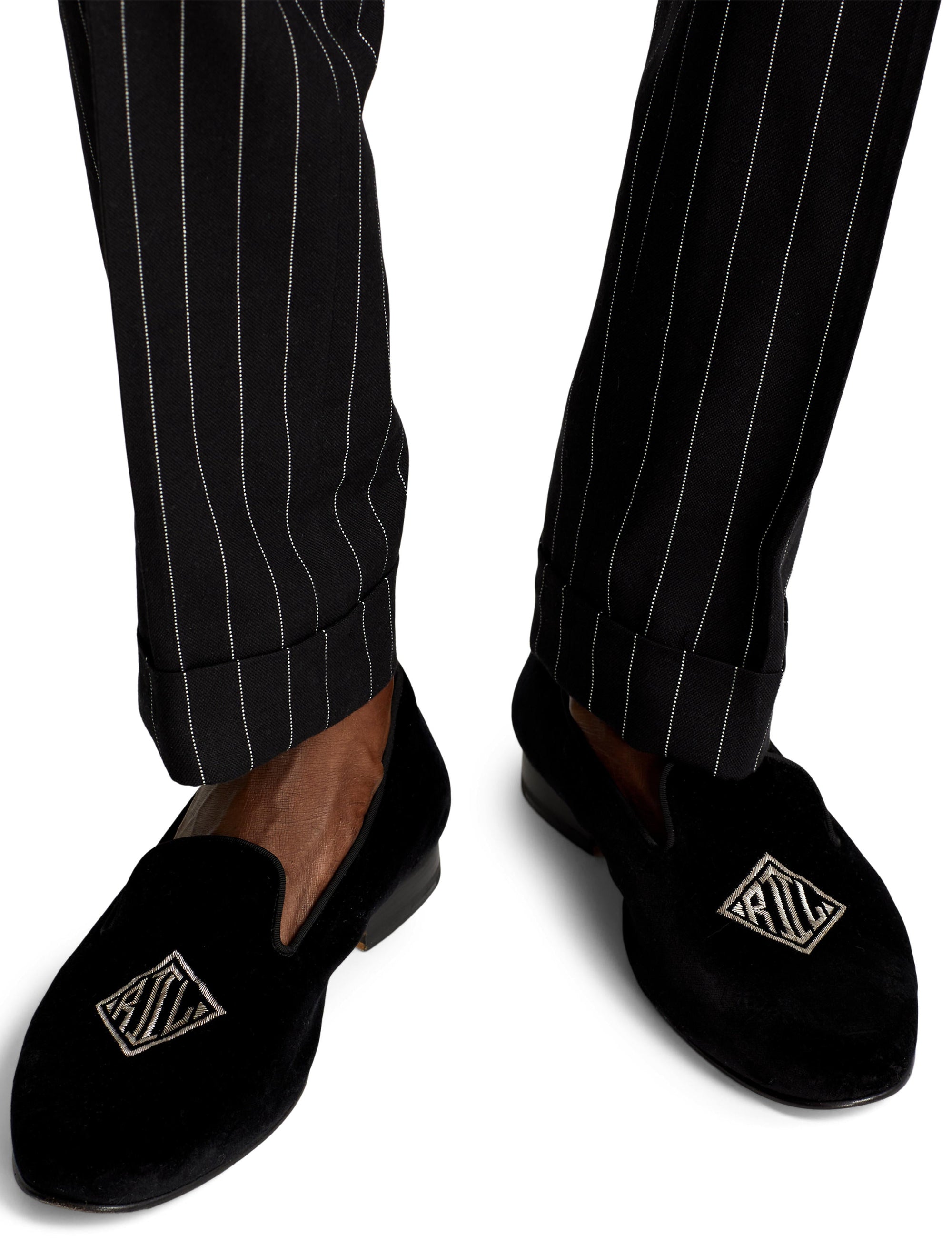 Alonzo bullion loafers in velvet - Polo Black