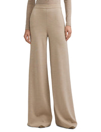 Wide-leg wool trousers - Mineral Melange