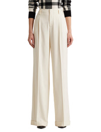 Pantalon Acklie en gabardine de laine - Lux Cream